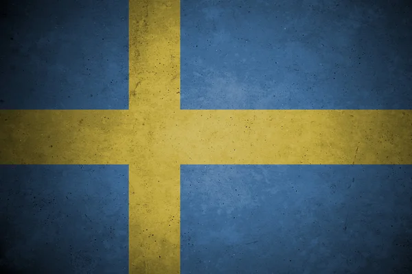 コンクリートの壁にスウェーデンの旗パターン. — ストック写真