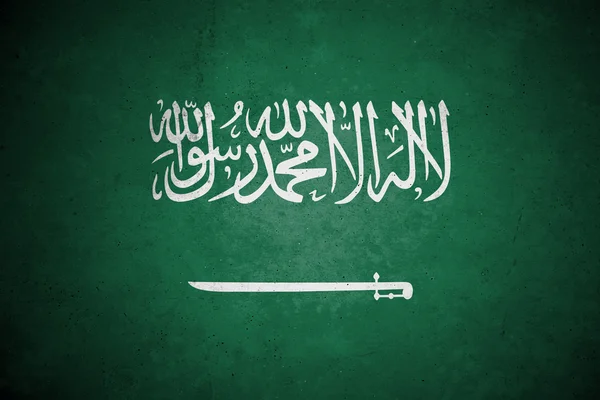 콘크리트 벽에 사우디 아라비아 국기 패턴. — 스톡 사진