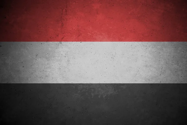 Yemen bayrak deseni beton duvar. — Stok fotoğraf