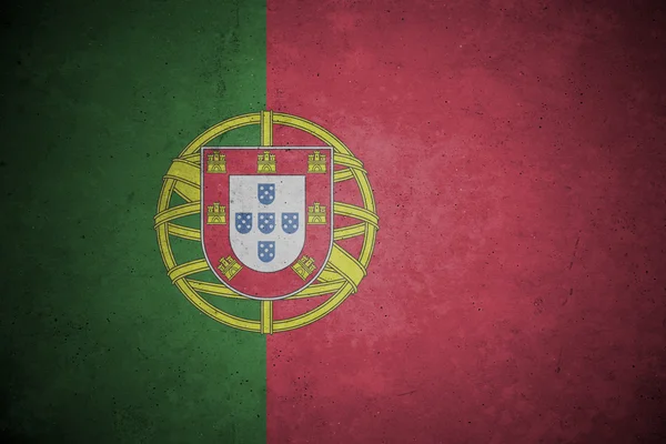 Portugalsko vzor vlajky na betonovou zeď葡萄牙国旗图案在混凝土墙上. — Stock fotografie