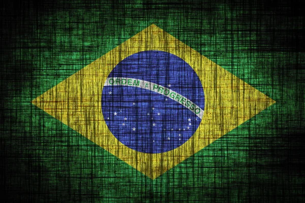 Brazil flag on wood texture — Stock Photo, Image