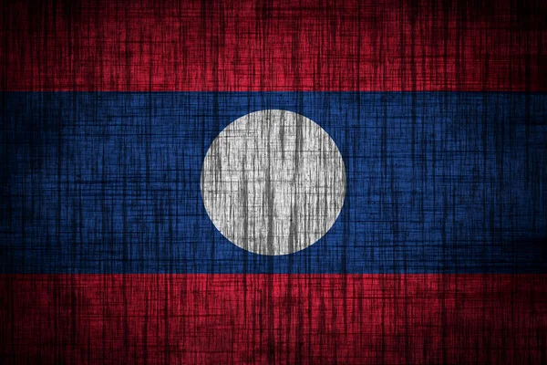 Laos vlag op hout textuur — Stockfoto