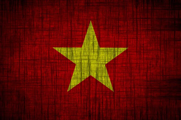 Vietnam flagga trä textur — Stockfoto