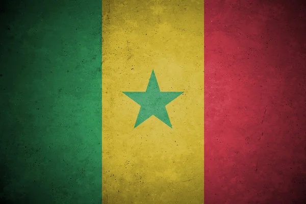 Szenegál zászló mintát a betonfal. — Stock Fotó
