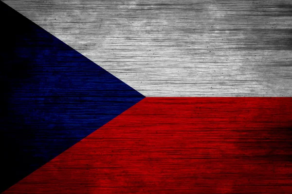 Bandeira da República Checa em textura de madeira — Fotografia de Stock