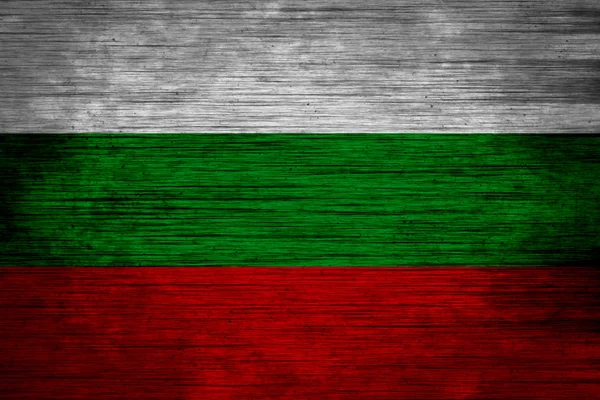 Bandera de Bulgaria sobre textura de madera — Foto de Stock