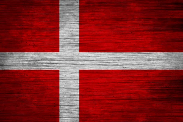 Denmark flag on wood texture — Stock Photo, Image