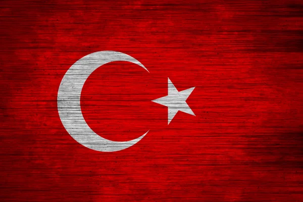 Turkiet flagga trä textur — Stockfoto