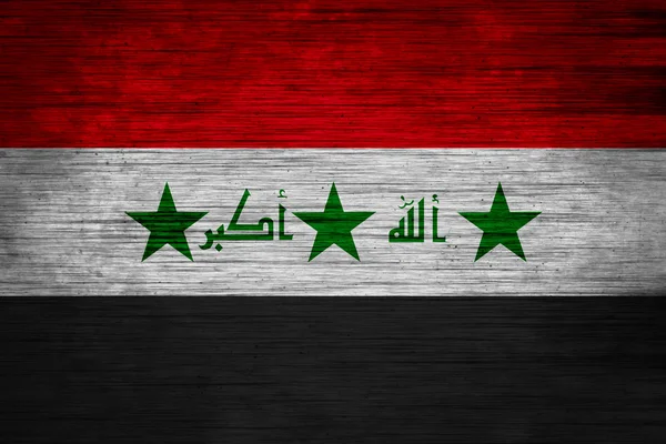 나무 질감에 이라크 깃발 — 스톡 사진
