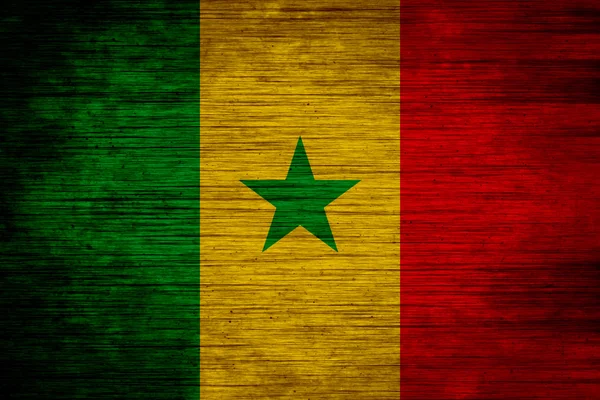 Senegal vlag houtstructuur — Stockfoto