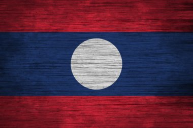 Ahşap dokusunda laos bayrağı