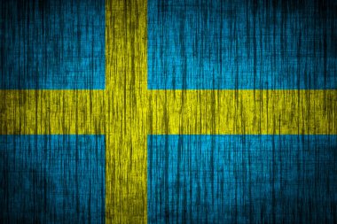 İsveç bayrağı ahşap doku