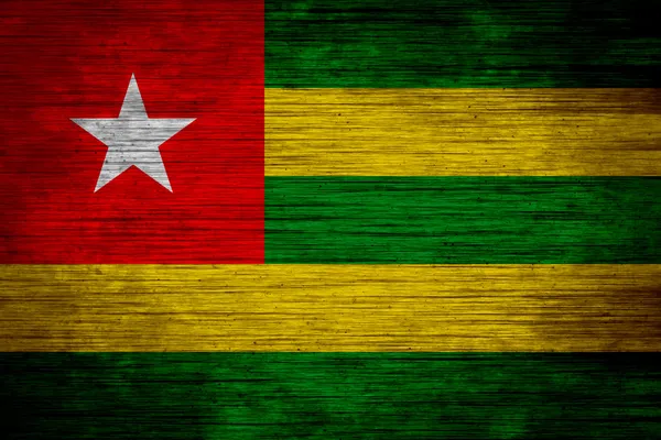 Togo Flagge Holz Textur — Stockfoto