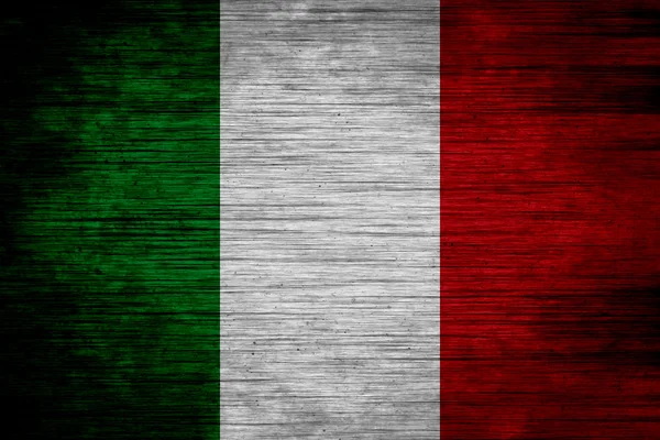 Italië vlag op houtstructuur — Stockfoto