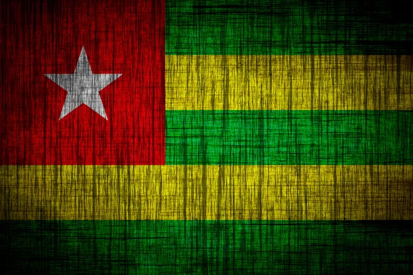 Togo Flagge Holz Textur — Stockfoto