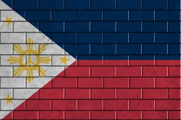 Bandera de Filipinas pintada en una pared de ladrillo — Foto de Stock