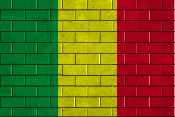 Mali vlag geschilderd op een bakstenen muur — Stockfoto