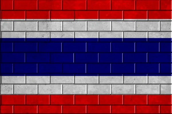 Thailand vlag geschilderd op oude bakstenen muur textuur achtergrond — Stockfoto