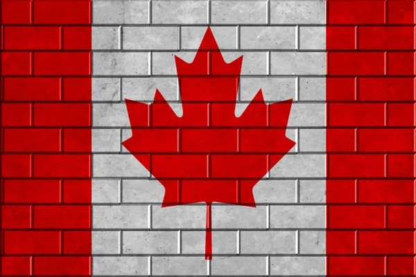 Canada drapeau brique mur arrière-plan — Photo