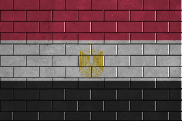 Bir tuğla duvara boyalı Mısır bayrağı — Stok fotoğraf