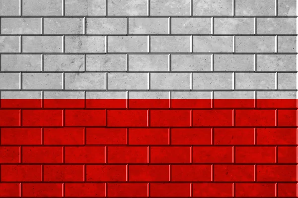 Polska flaga malowane na mur z cegły — Zdjęcie stockowe