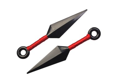 Beyaz arka plan üzerinde Ninja silah atmak için izole