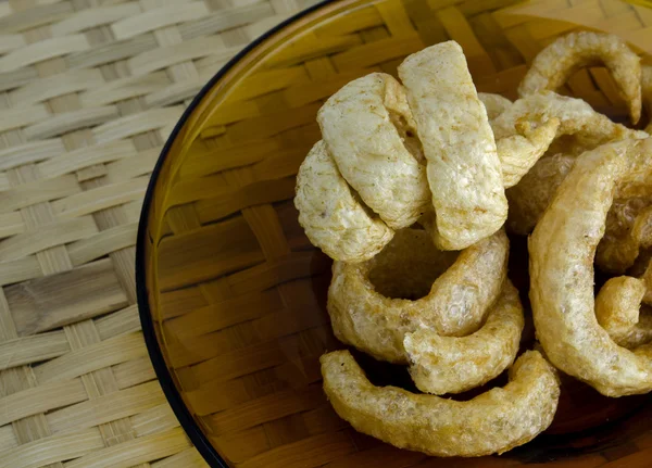 Pork rinds or deep fried pork — Stock Photo, Image