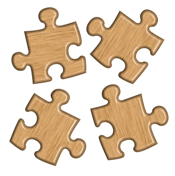 Wood Jigsaw — Stock Photo, Image