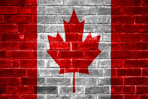 Canada drapeau brique mur arrière-plan — Photo