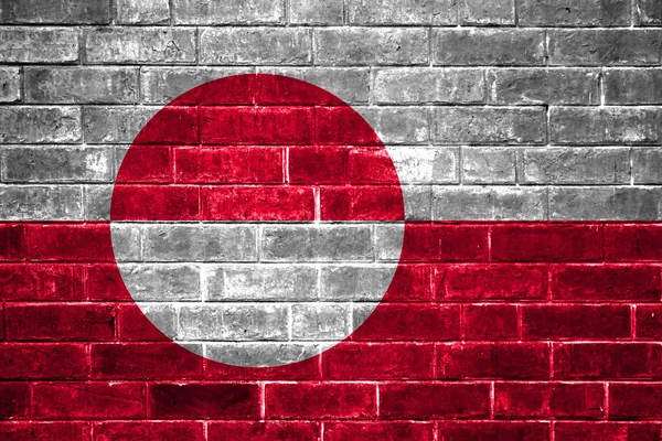 Greenland flag painted on a brick wall — Stock Photo, Image