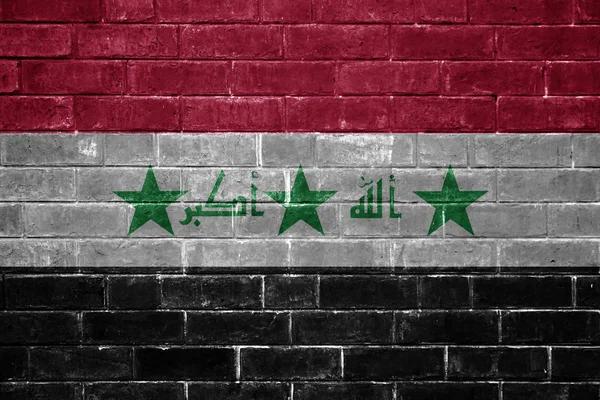 Iraq flag painted on a brick wall — Stock Photo, Image