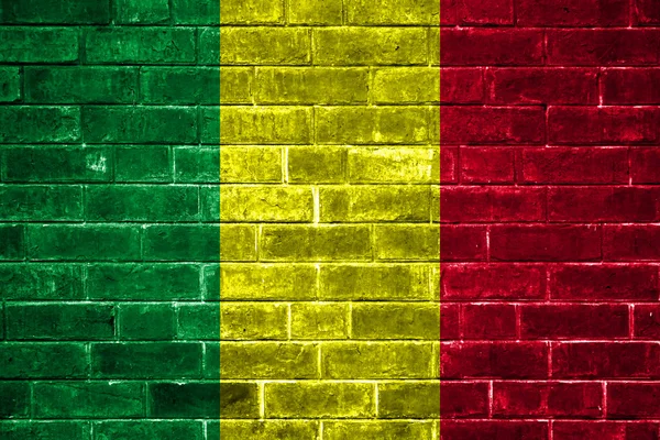 Guinea flag painted on a brick wall — Stock Photo, Image