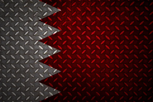 Bahrain Flag Seamless steel diamond plate — Stock Photo, Image