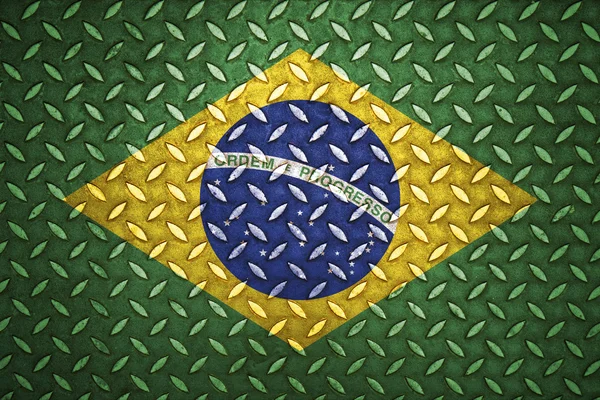 Brazil Seamless steel diamond plate — Stock Photo, Image