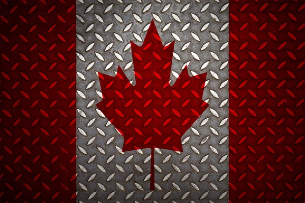 Canada Flag Seamless steel diamond plate — Stock Photo, Image