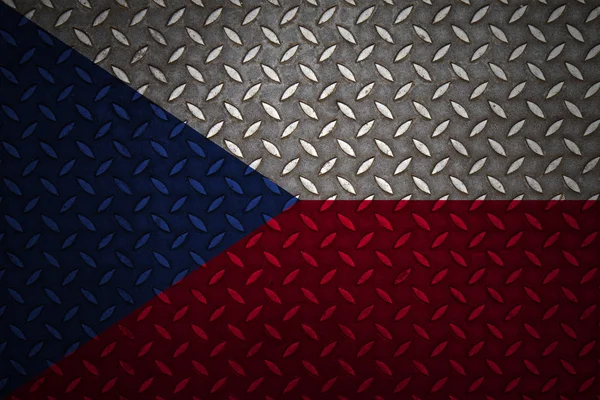 Czech Flag Seamless steel diamond plate — Stock Photo, Image