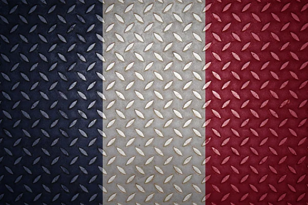 France Flag Seamless steel diamond plate — Stock Photo, Image