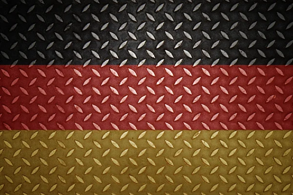 Deutschland Flagge nahtloser Stahl Diamantplatte — Stockfoto