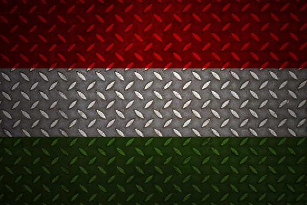 Hungary Flag Seamless steel diamond plate — Stock Photo, Image