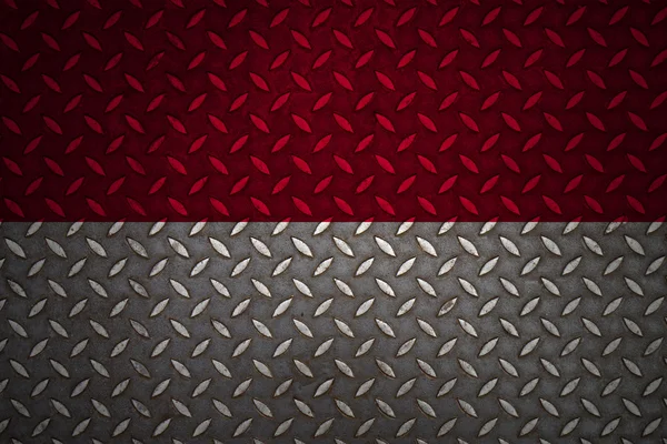 Indonesia Flag Seamless steel diamond plate — Stock Photo, Image