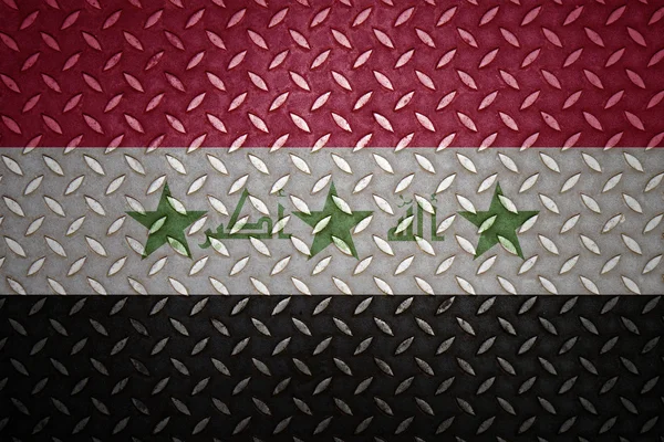 Irak flagga sömlösa stål diamond plate — Stockfoto