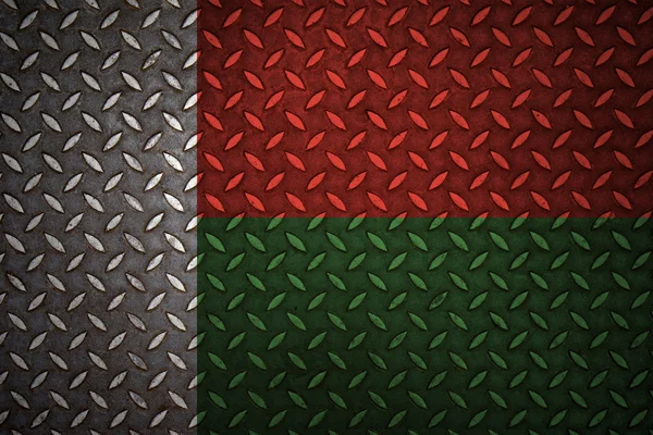 Madagáscar Bandeira Placa de diamante de aço sem costura — Fotografia de Stock