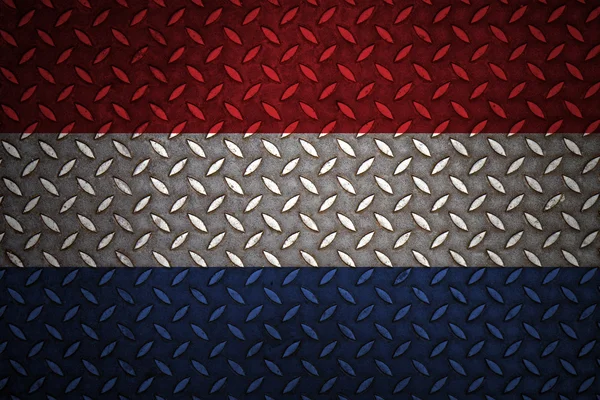 Nederländerna flagga sömlösa stål diamond plate — Stockfoto