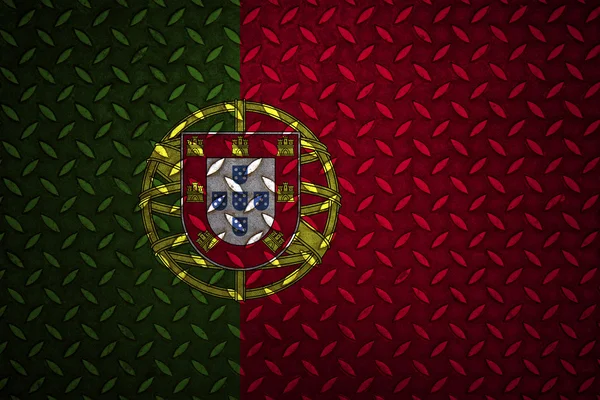Portekiz bayrağı Dikişsiz çelik elmas plaka — Stok fotoğraf