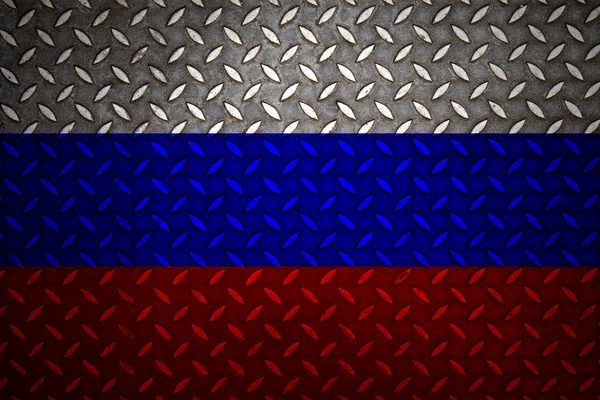 Russia Flag Seamless steel diamond plate — Stock Photo, Image