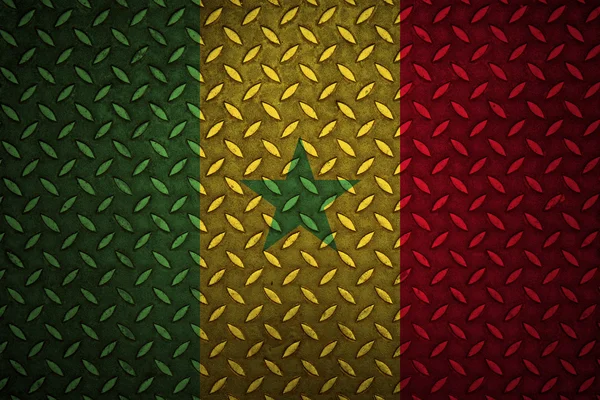 Senegal vlag naadloze stalen traanplaat — Stockfoto