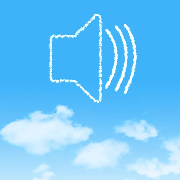 Cloud icon with design on blue sky background — Stock Photo, Image