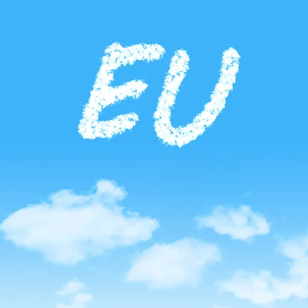 Хмарна іконка з дизайном на фоні блакитного неба — стокове фото