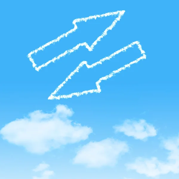 Σύννεφο εικονίδιο με σχέδιο σε φόντο γαλάζιο του ουρανού — Φωτογραφία Αρχείου