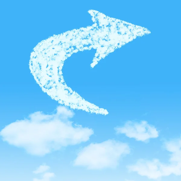 Cloud icon with design on blue sky background — Stock Photo, Image